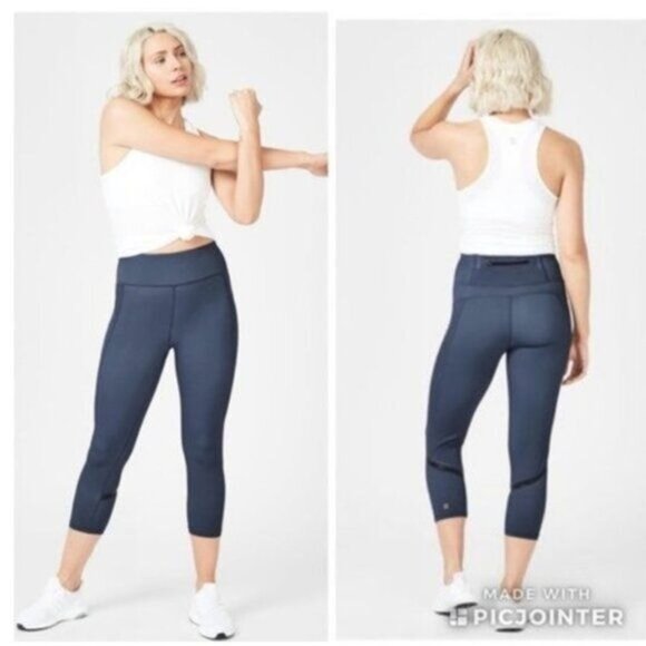 Sweaty Betty Zero Gravity Blue Crop Legging - XS - Picture 1 of 9
